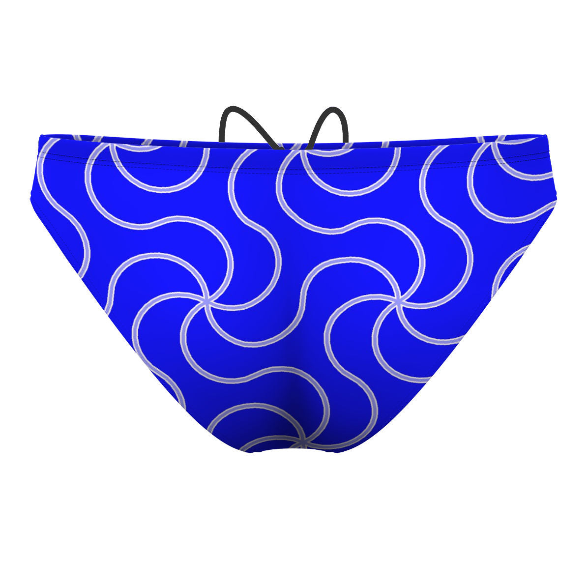 Blue and Silver Curves - Waterpolo Brief Swimsuit
