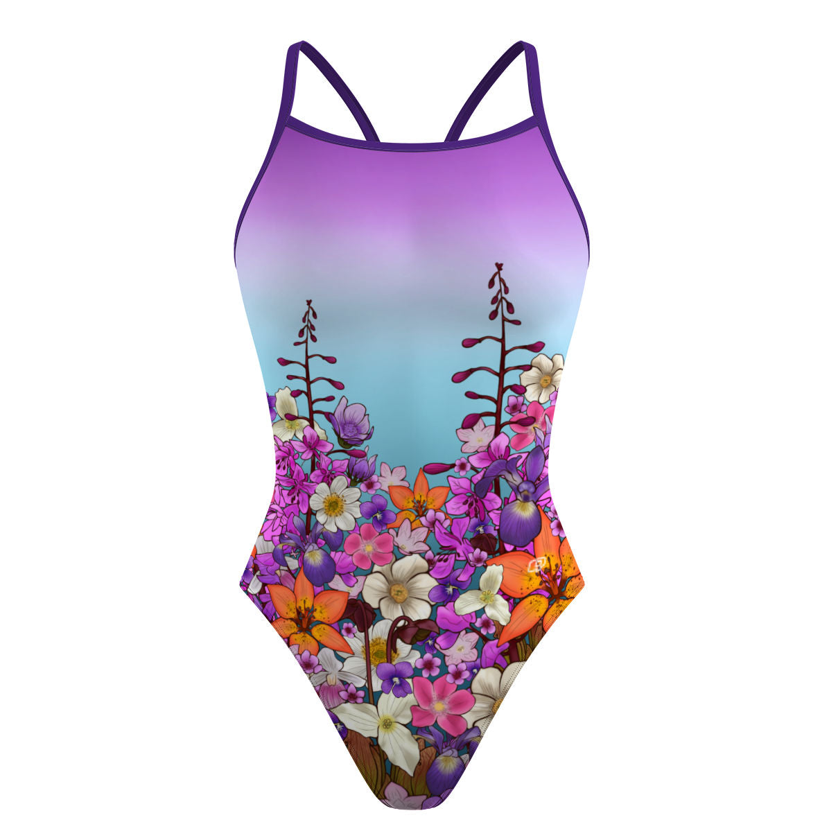 Fleurs des champs 2 skinny - Skinny Strap Swimsuit