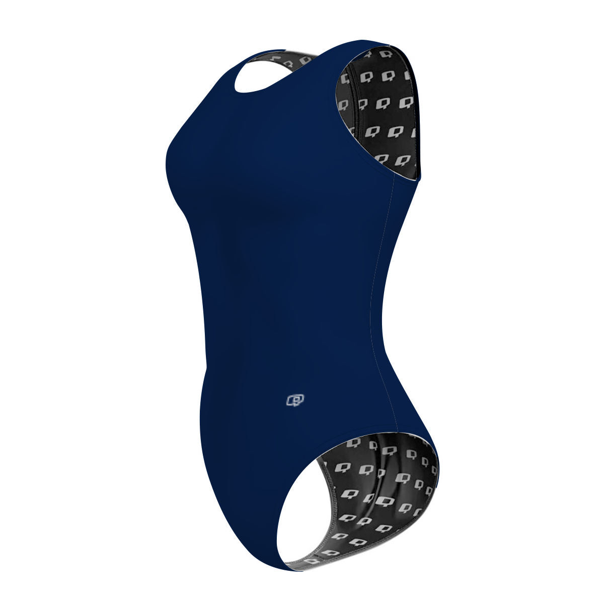 Solid Navy Women Waterpolo Swimsuit Classic Cut