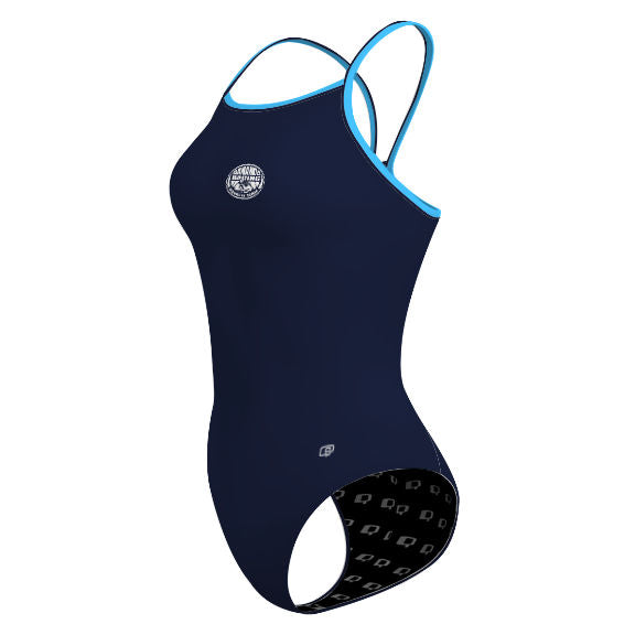 Girls Thin Strap One-Piece - Solid Skinny Strap Swimsuit - PERSONALIZED