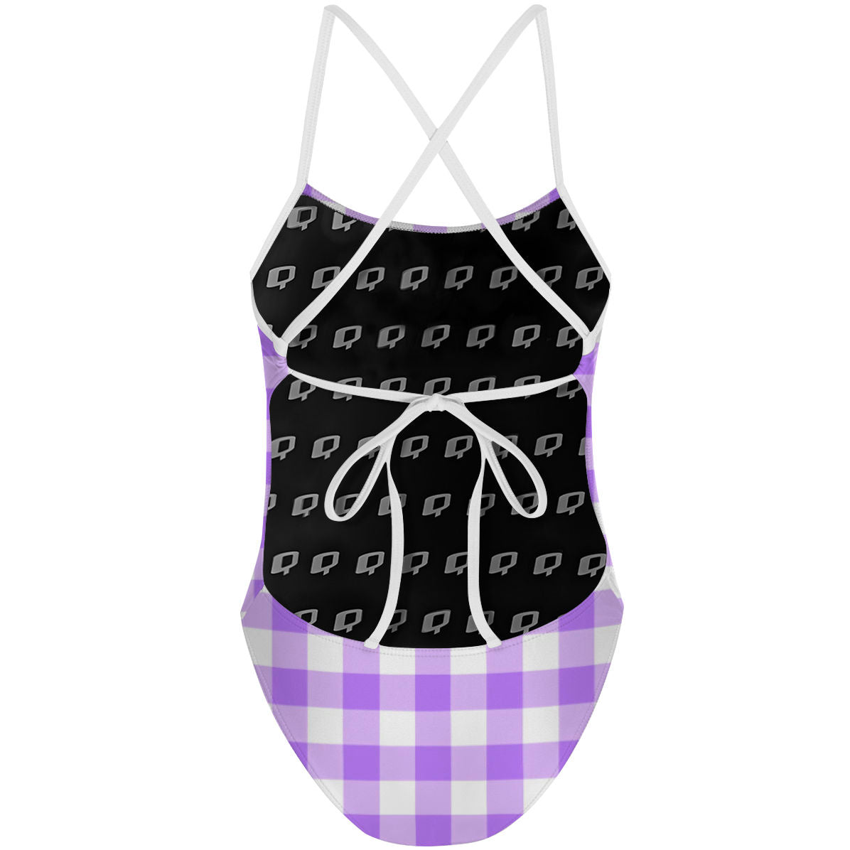 Purple Gingham Tie Back WS - Tieback One Piece Swimsuit