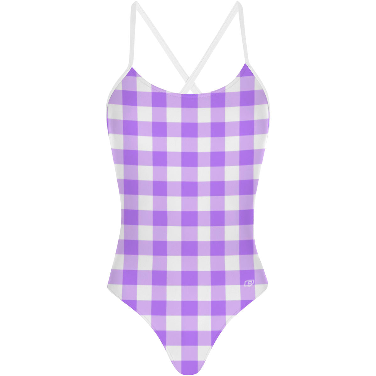 Purple Gingham Tie Back WS - Tieback One Piece Swimsuit