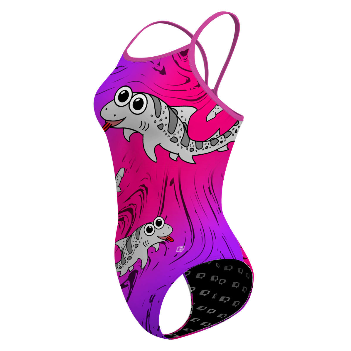 Sharkie Skinny Strap Purple Magenta Purple (Myhang) - Skinny Strap Swimsuit