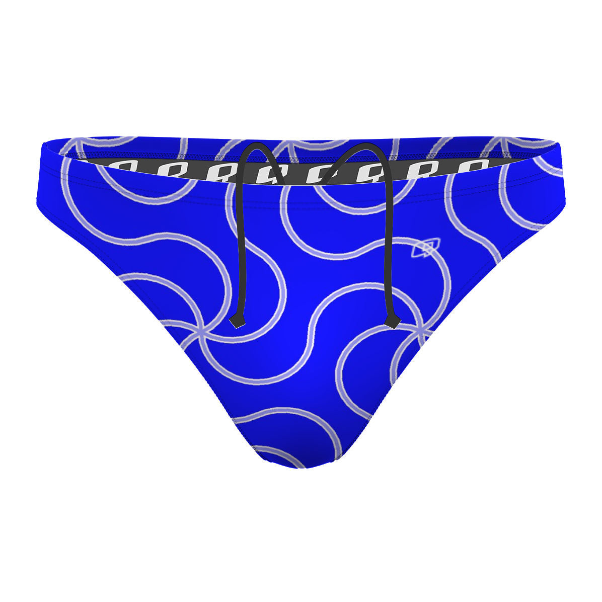 Blue and Silver Curves - Waterpolo Brief Swimsuit