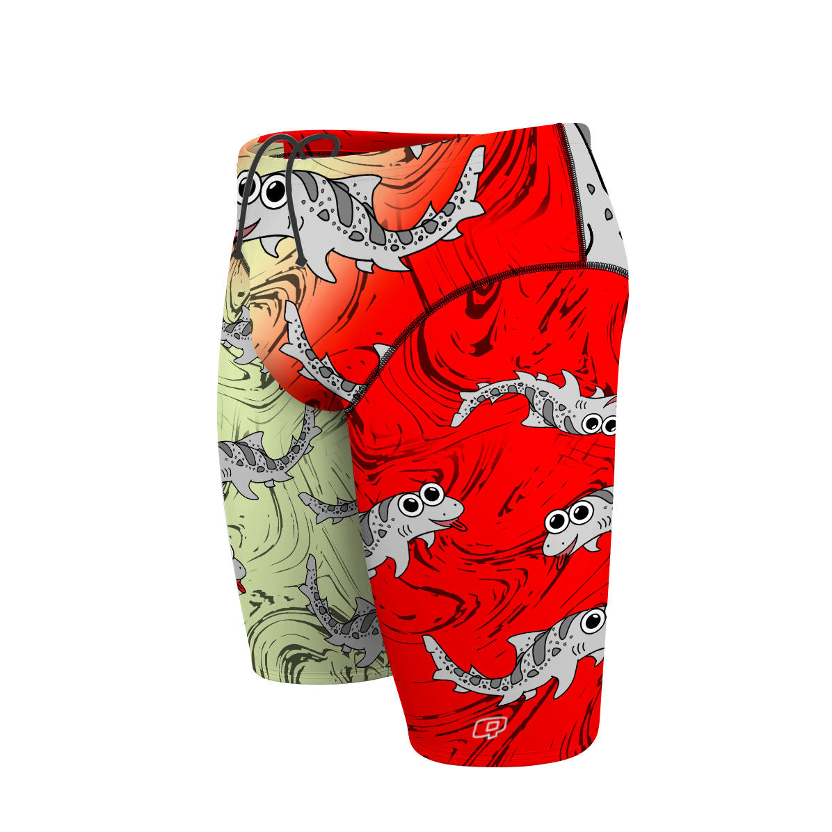 Sharkie Atlas Red Tan Red Dark (Ankit) - Atlas Jammer Swimsuit