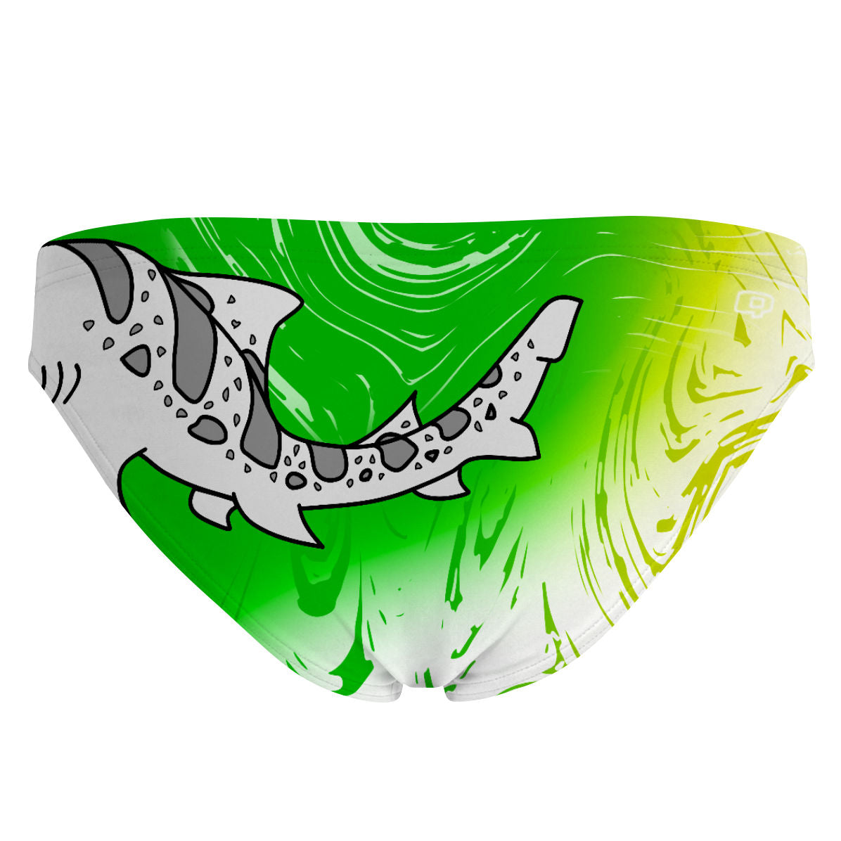 Sharkie Bandeau Bottom Green Yellow Light (Brian) - Bandeau Bikini Bottom