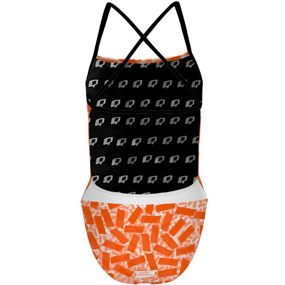 Skinny Strap contrast - "X" Back Swimsuit
