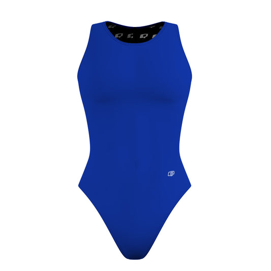 Solid Royal Women Waterpolo Swimsuit Classic Cut