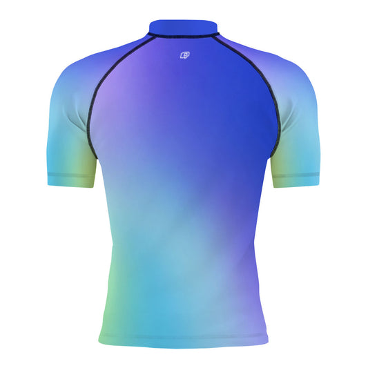 Fade Lagoon Men's Surf UPF50+ Short Sleeve Rash Guard, view 2