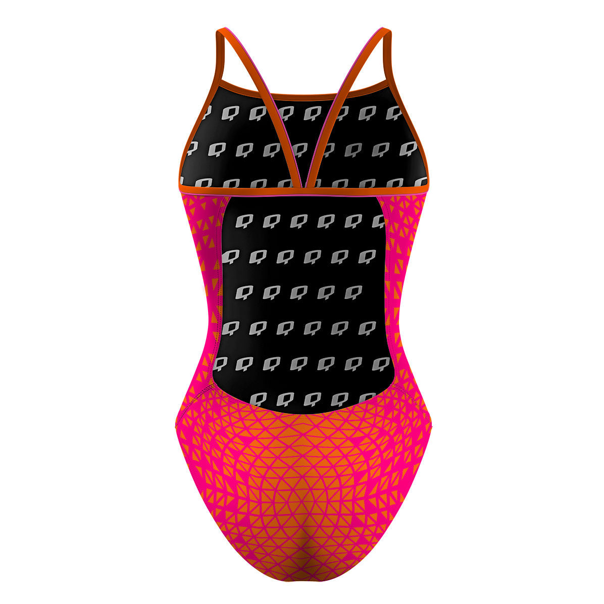 Pink/ Orange Geometry - Sunback Tank Swimsuit