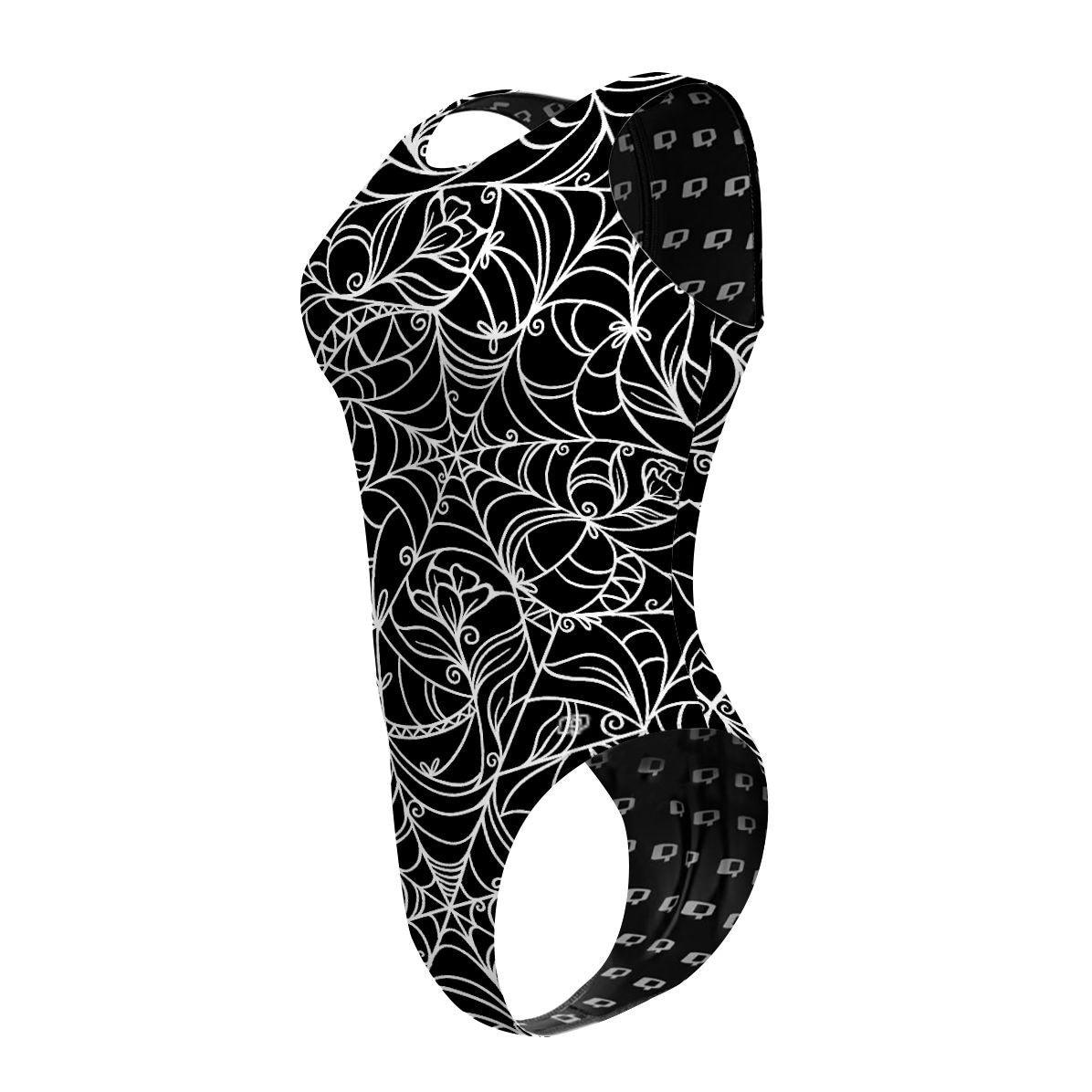 Spiderweb Temptation - Women's Waterpolo Swimsuit Cheeky Cut