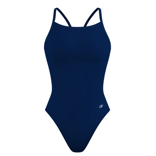 Solid Navy - Skinny Strap Swimsuit