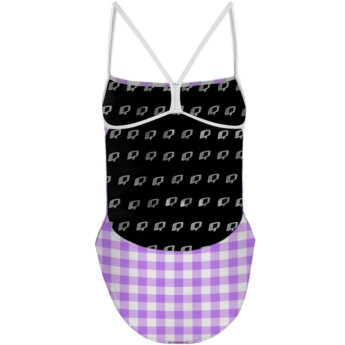 Purple Gingham Y Back - "Y" Back Swimsuit