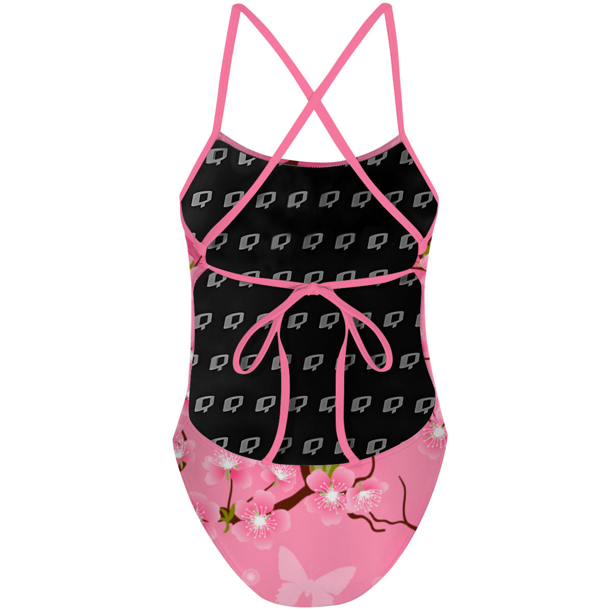 Cherry Blossom Tie BAck - Tieback One Piece Swimsuit