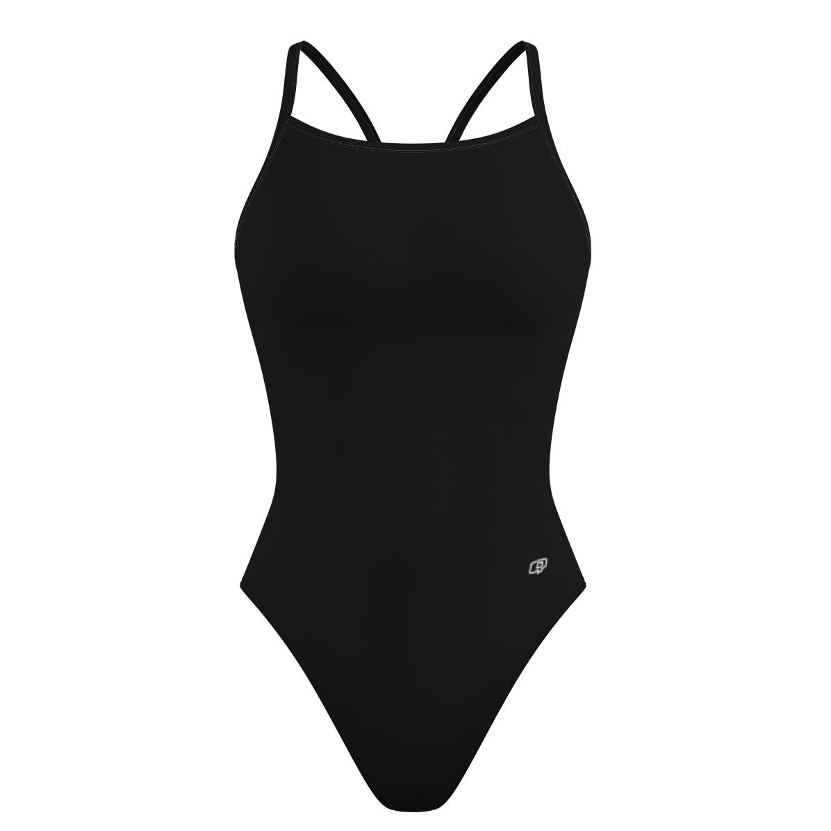 Solid Black - Skinny Strap Swimsuit