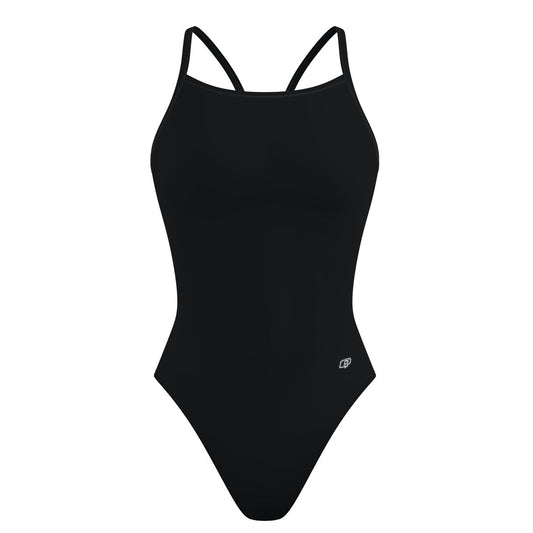 Solid Black - Skinny Strap Swimsuit