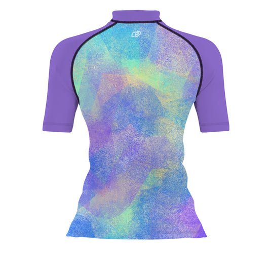 Abstract Marks Women's Surf UPF50+ Short Sleeve Rash Guard, view 2