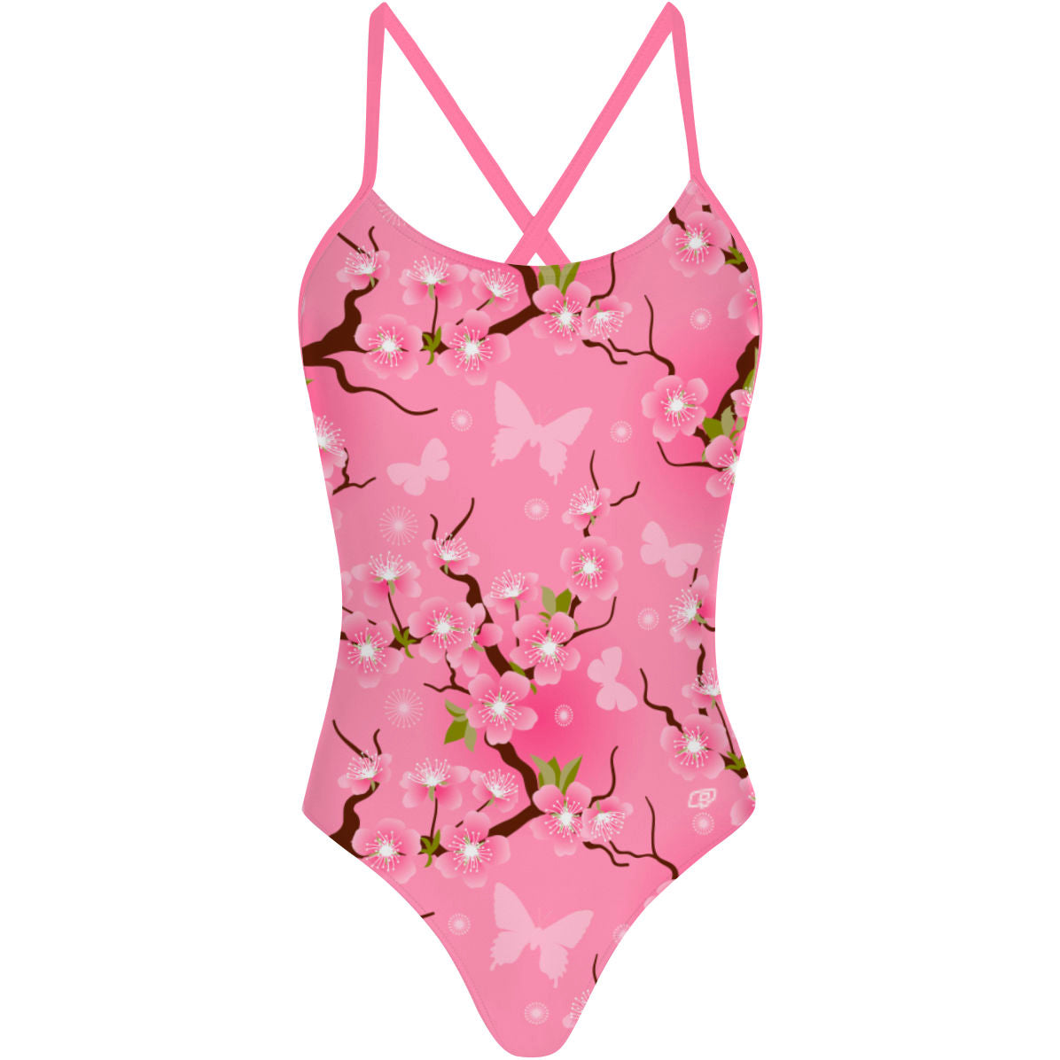 Cherry Blossom Tie BAck - Tieback One Piece Swimsuit