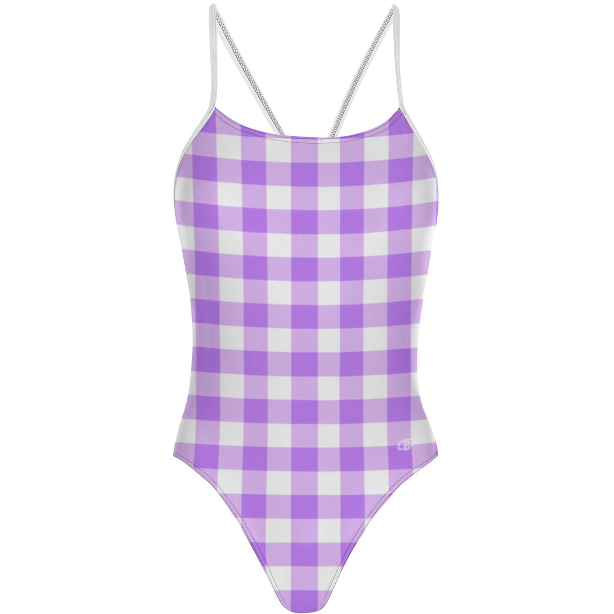 Purple Gingham Y Back - "Y" Back Swimsuit