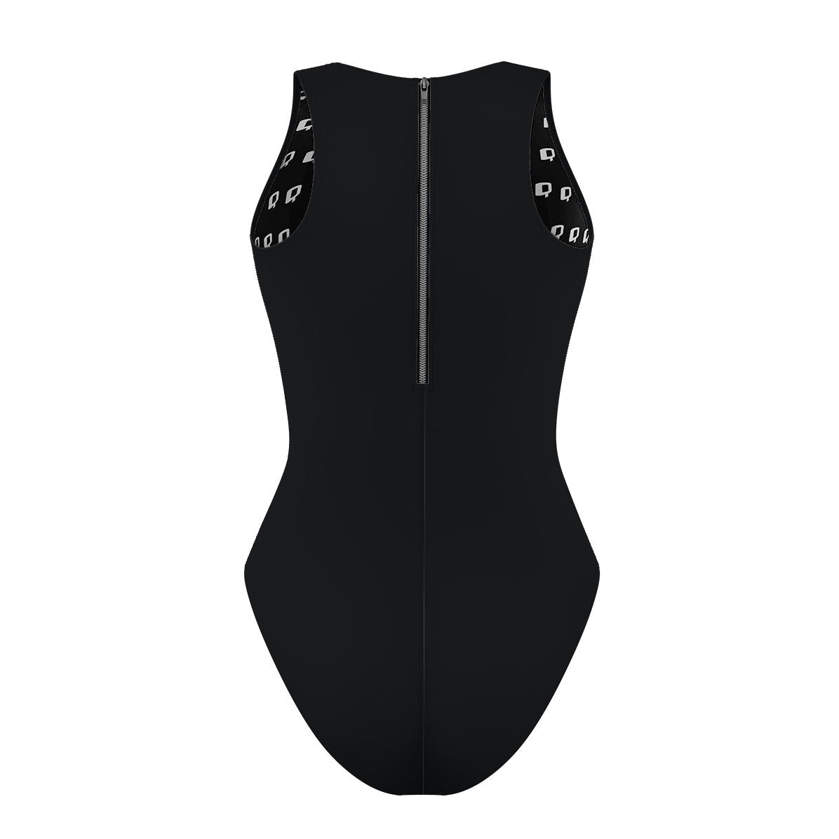 Solid Black - Women Waterpolo Swimsuit Classic Cut