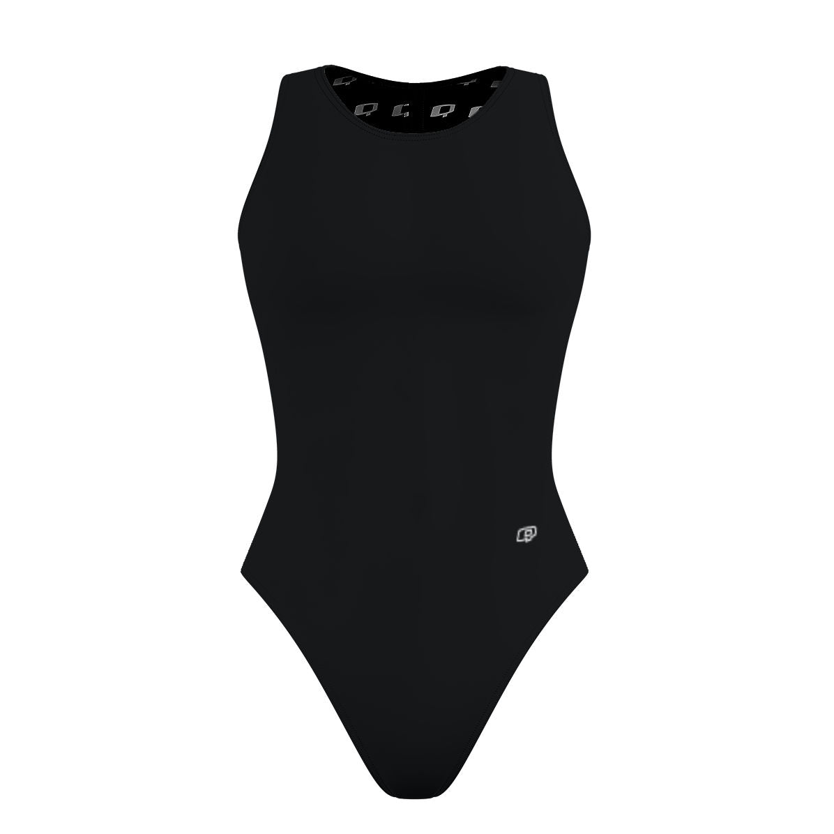 Solid Black - Women Waterpolo Swimsuit Classic Cut