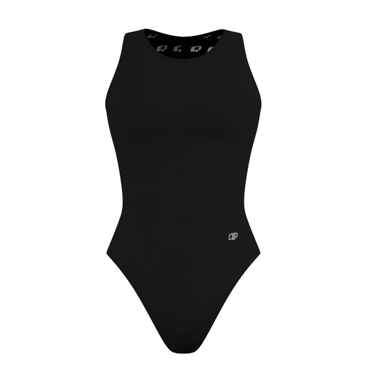 Solid Black - Women Waterpolo Swimsuit Classic Cut