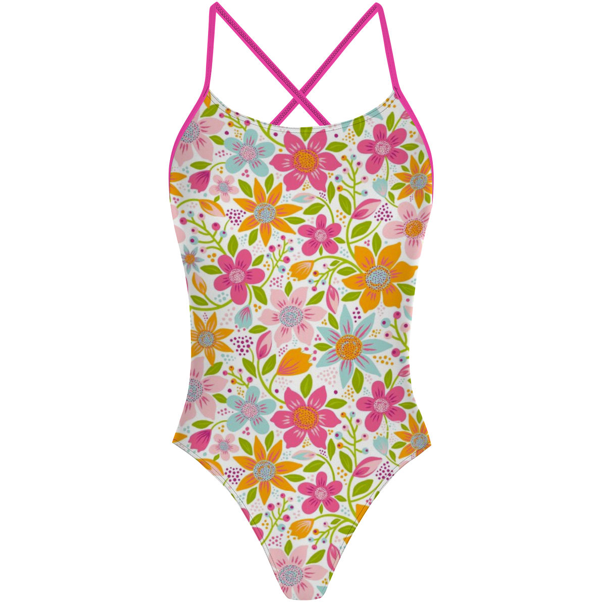 Spring Flowers X Back - "X" Back Swimsuit