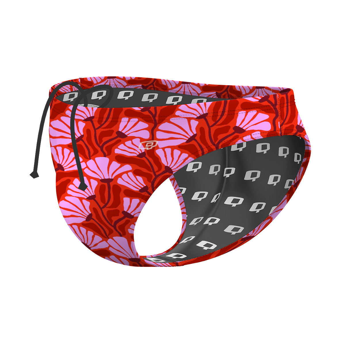 Emily's Pink Poppy Floral Design - Waterpolo Brief Swimsuit