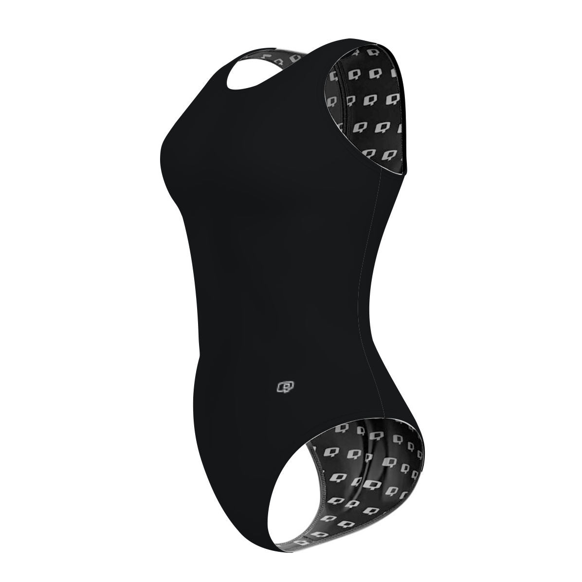Solid Black - Women Waterpolo Swimsuit Classic Cut