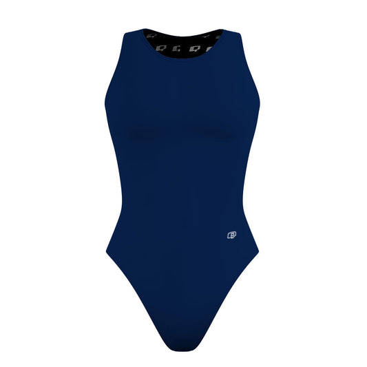 Solid Navy Women Waterpolo Swimsuit Classic Cut