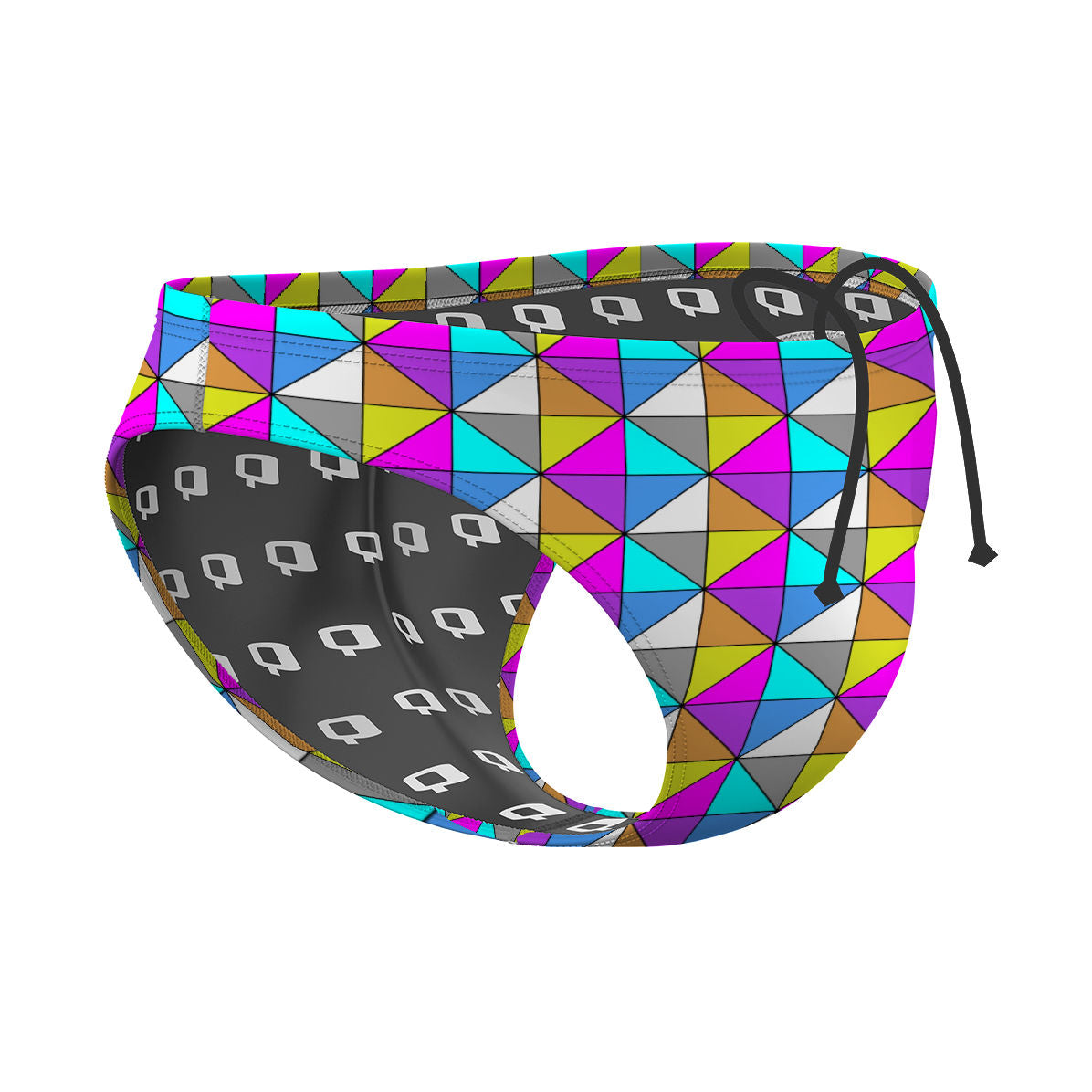 Geometric Pattern - Waterpolo Brief Swimsuit