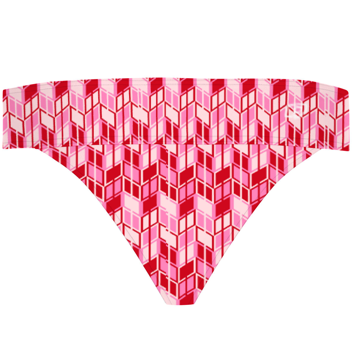 Red Ikat Demi Cheeky Cut Bikini Bottom, view 2