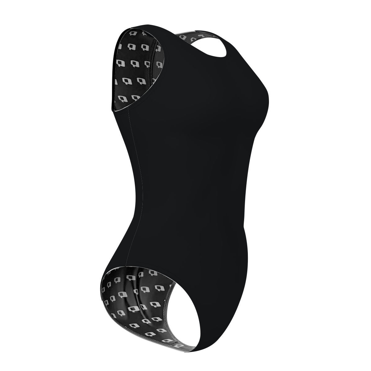 Solid Black - Women Waterpolo Swimsuit Classic Cut