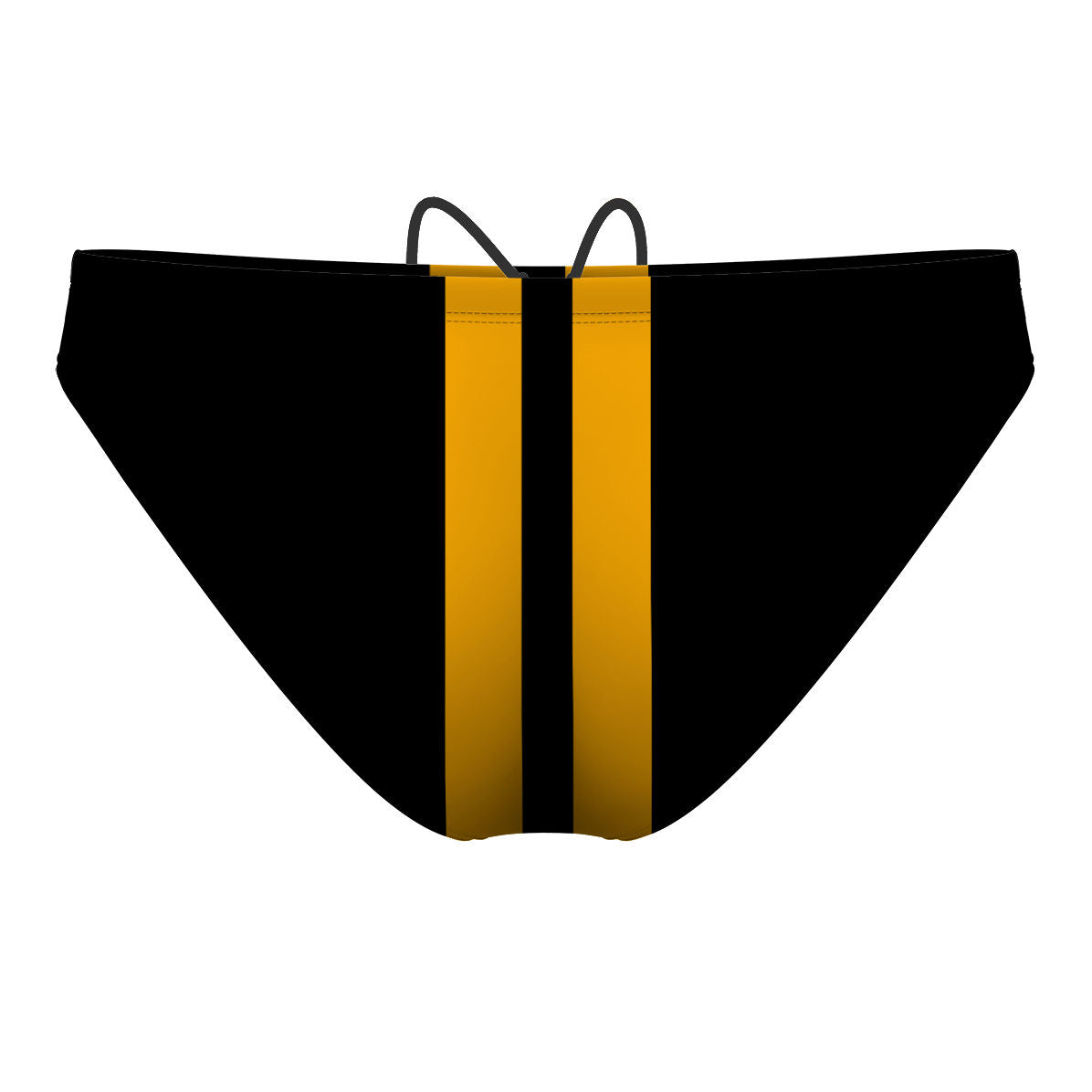 Black & Old Gold Stripes - Waterpolo Brief Swimsuit