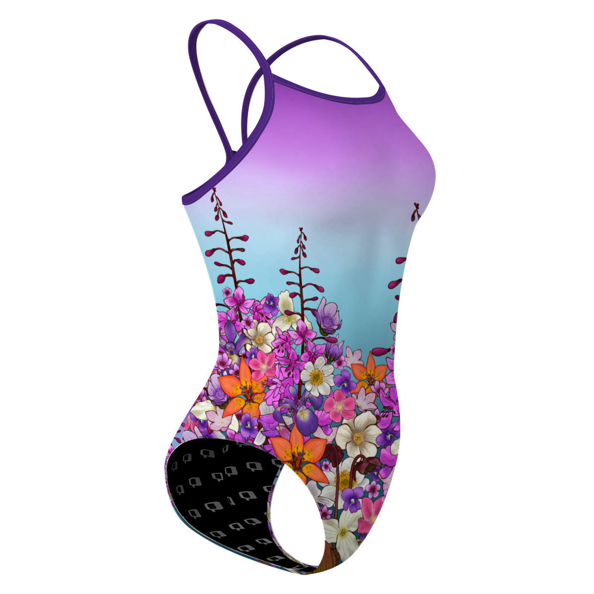 Fleurs des champs 2 skinny - Skinny Strap Swimsuit