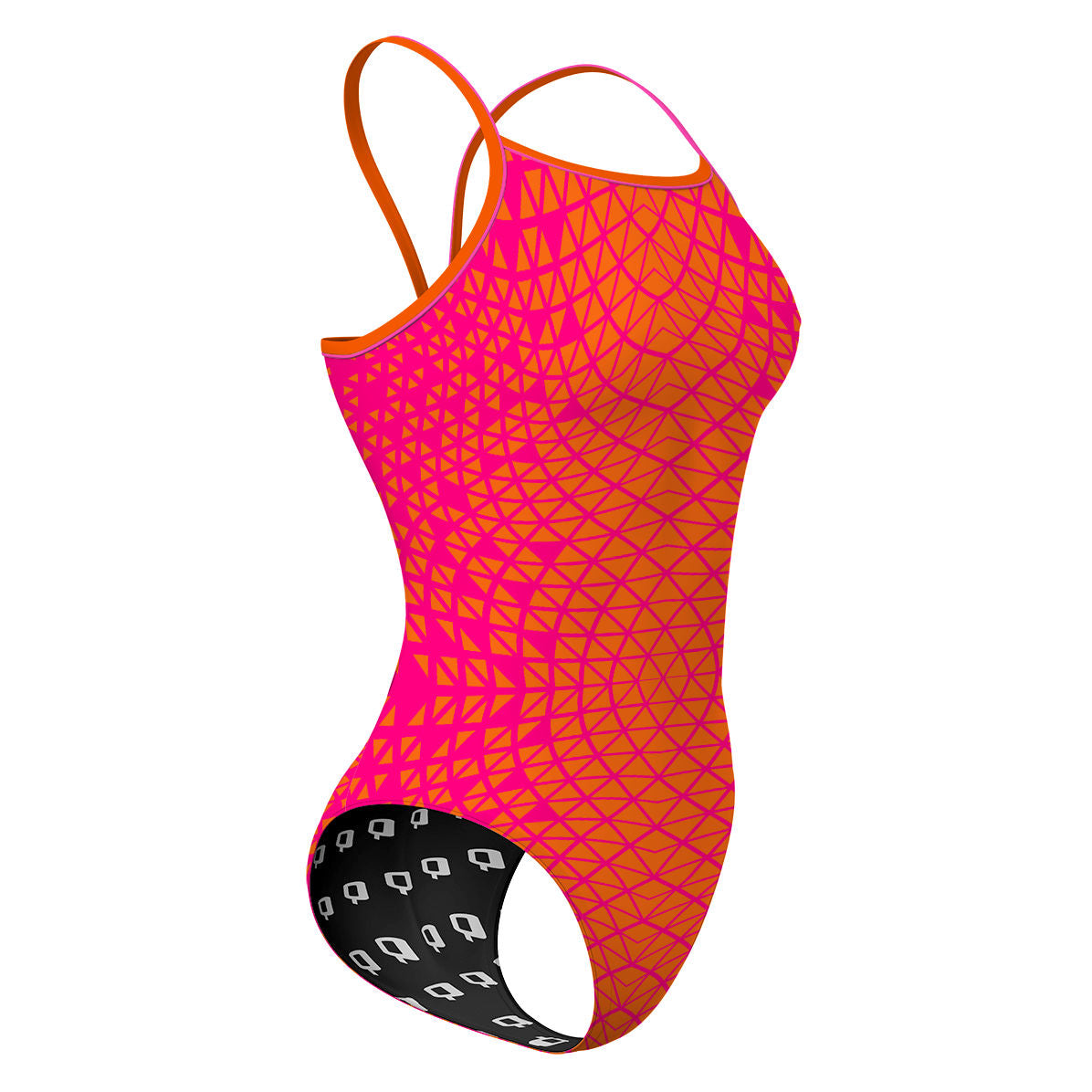 Pink/ Orange Geometry - Sunback Tank Swimsuit