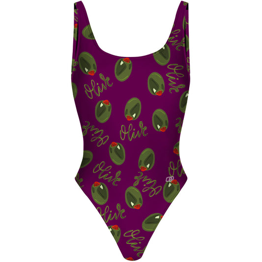 OliveQ - High Hip One Piece Swimsuit