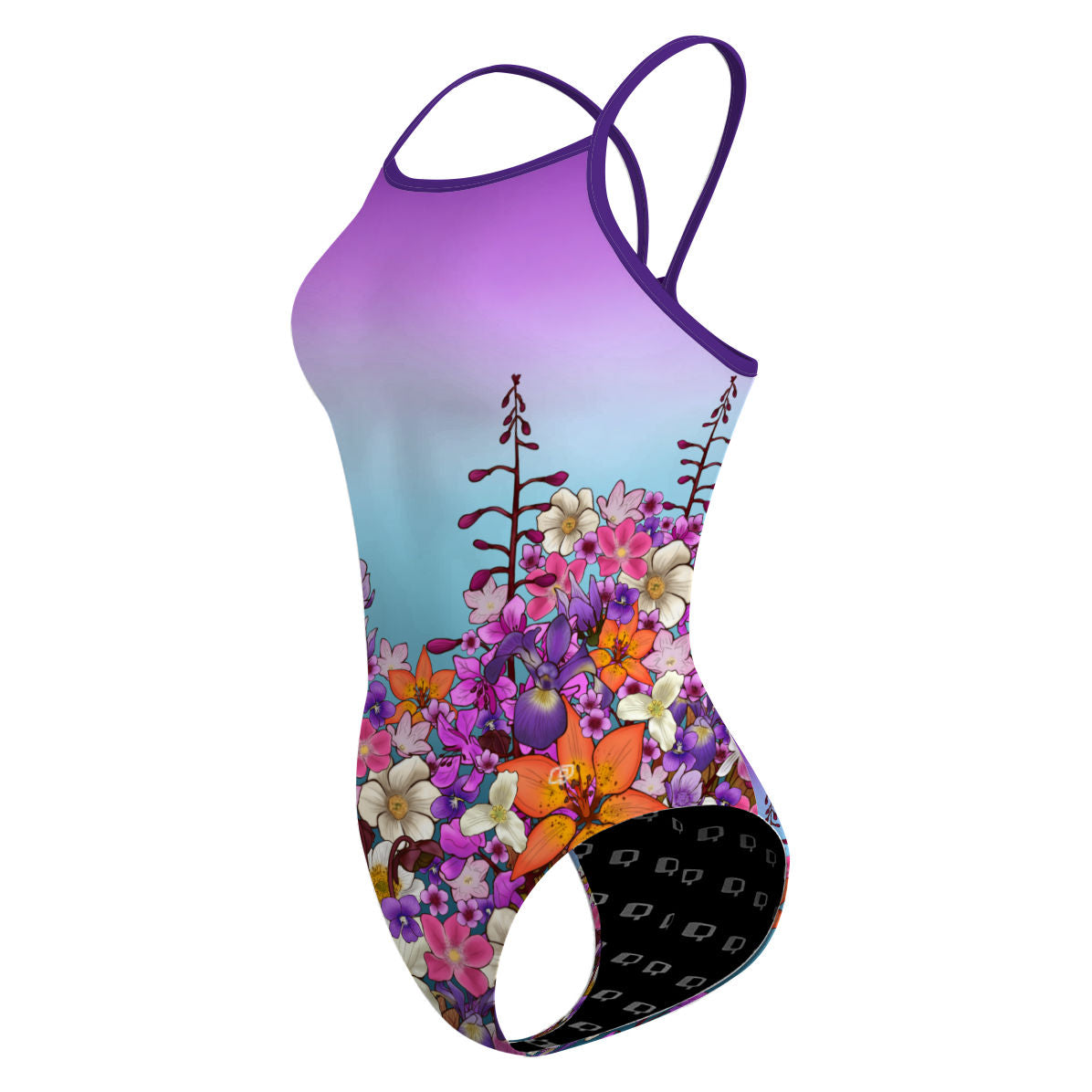 Fleurs des champs 2 skinny - Skinny Strap Swimsuit