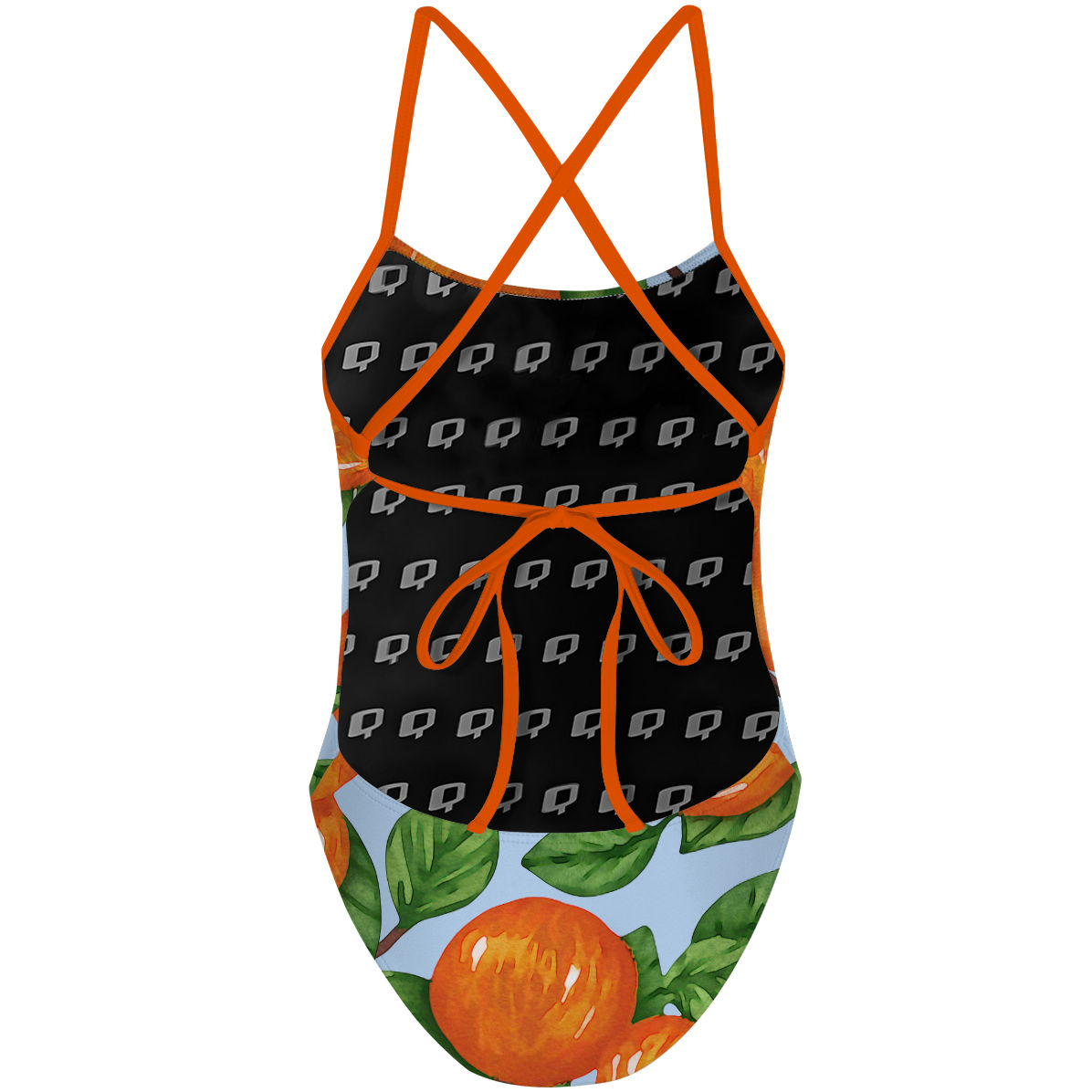 Swimming With Oranges - Tieback One Piece Swimsuit