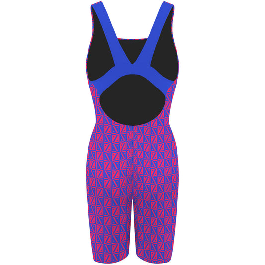 Diamond Grid Classic Strap Long Knee Women Jammer, view 2
