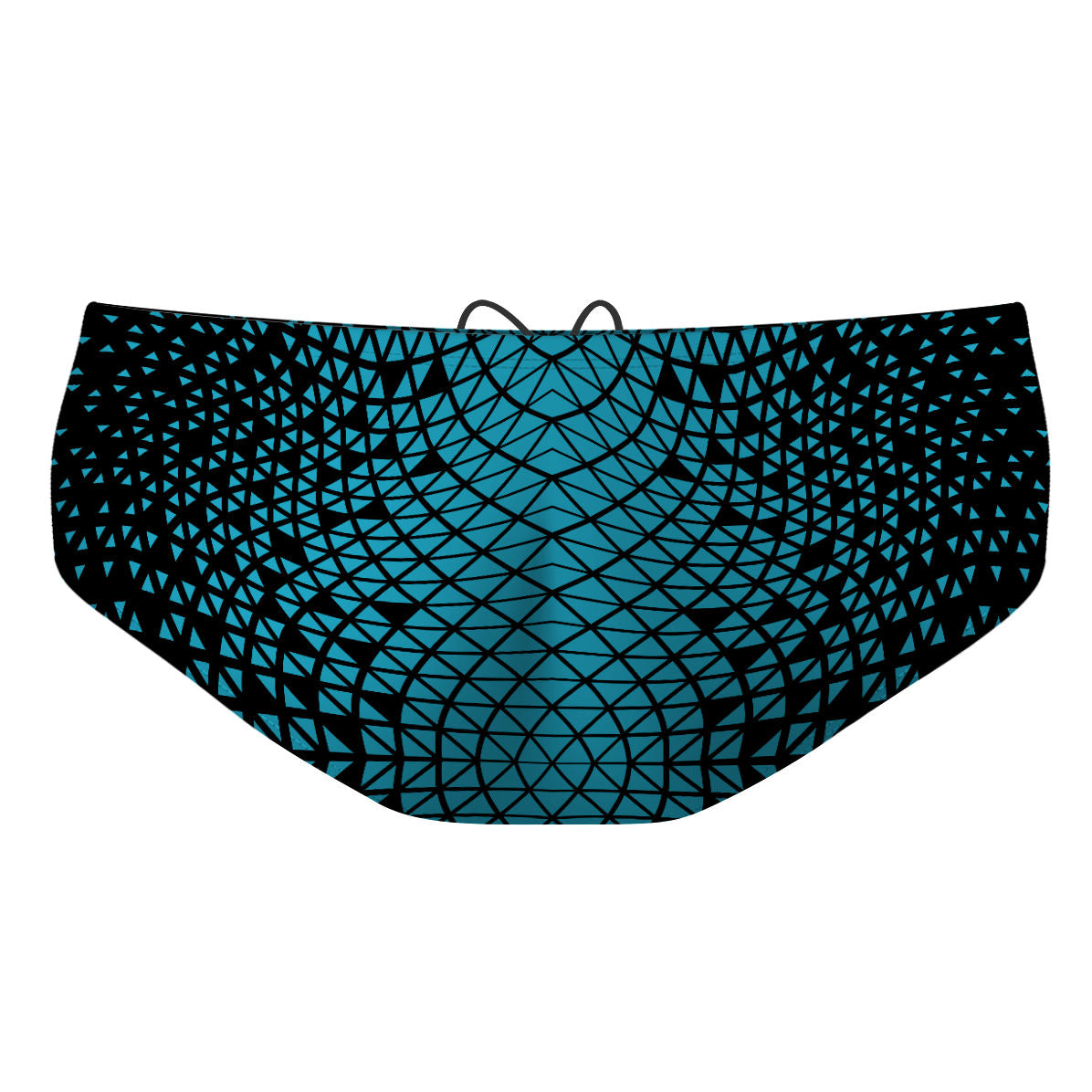 Black/ Turqouise Geometry - Classic Brief Swimsuit