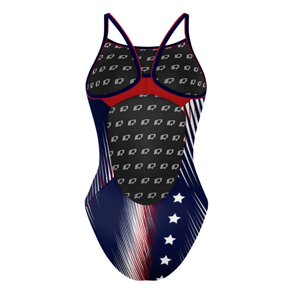 Honor Flag Skinny Strap Swimsuit