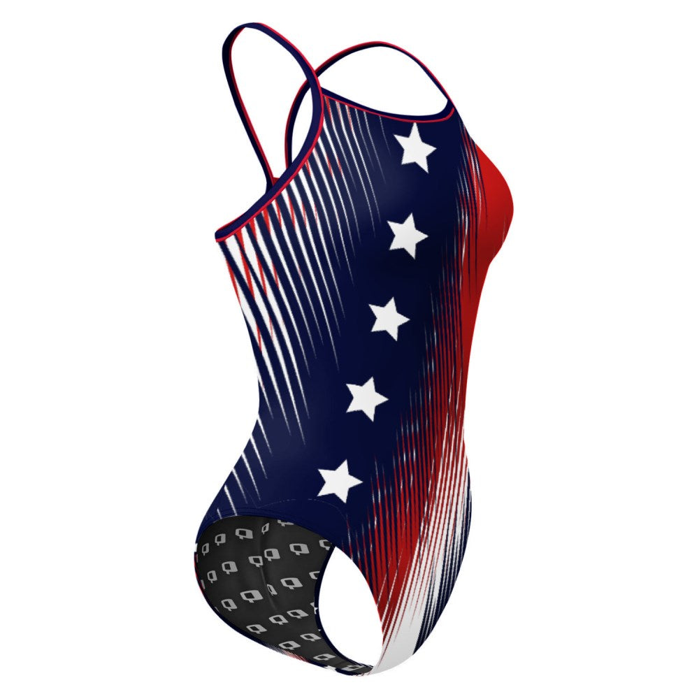 Honor Flag Skinny Strap Swimsuit