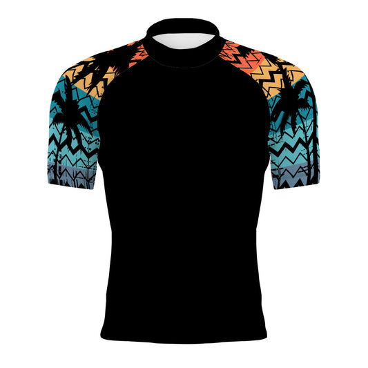 Colored Palms - Men's Surf UPF50+ Short Sleeve Rash Guard