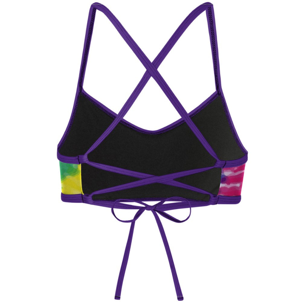 Tie Dye Colors Ciara Tieback Bikini Top