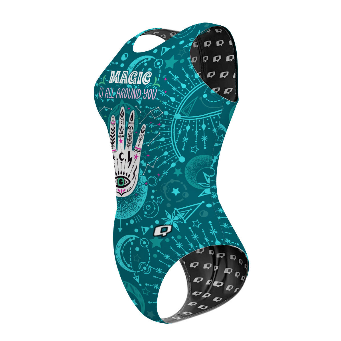 Cosmic Teal Magic - Women's Waterpolo Swimsuit Classic Cut