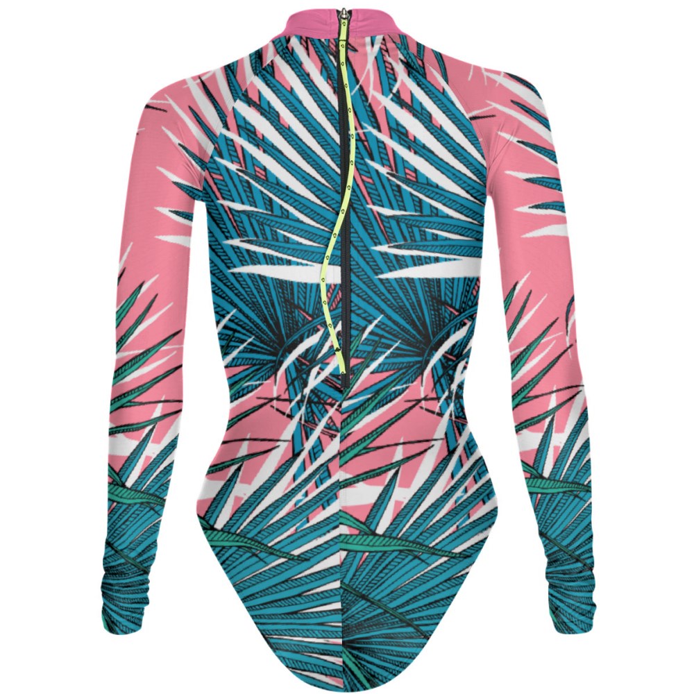 Pink Palm - Surf Swimsuit Classic Cut