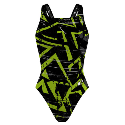 Green Glitch - Classic Strap Swimsuit
