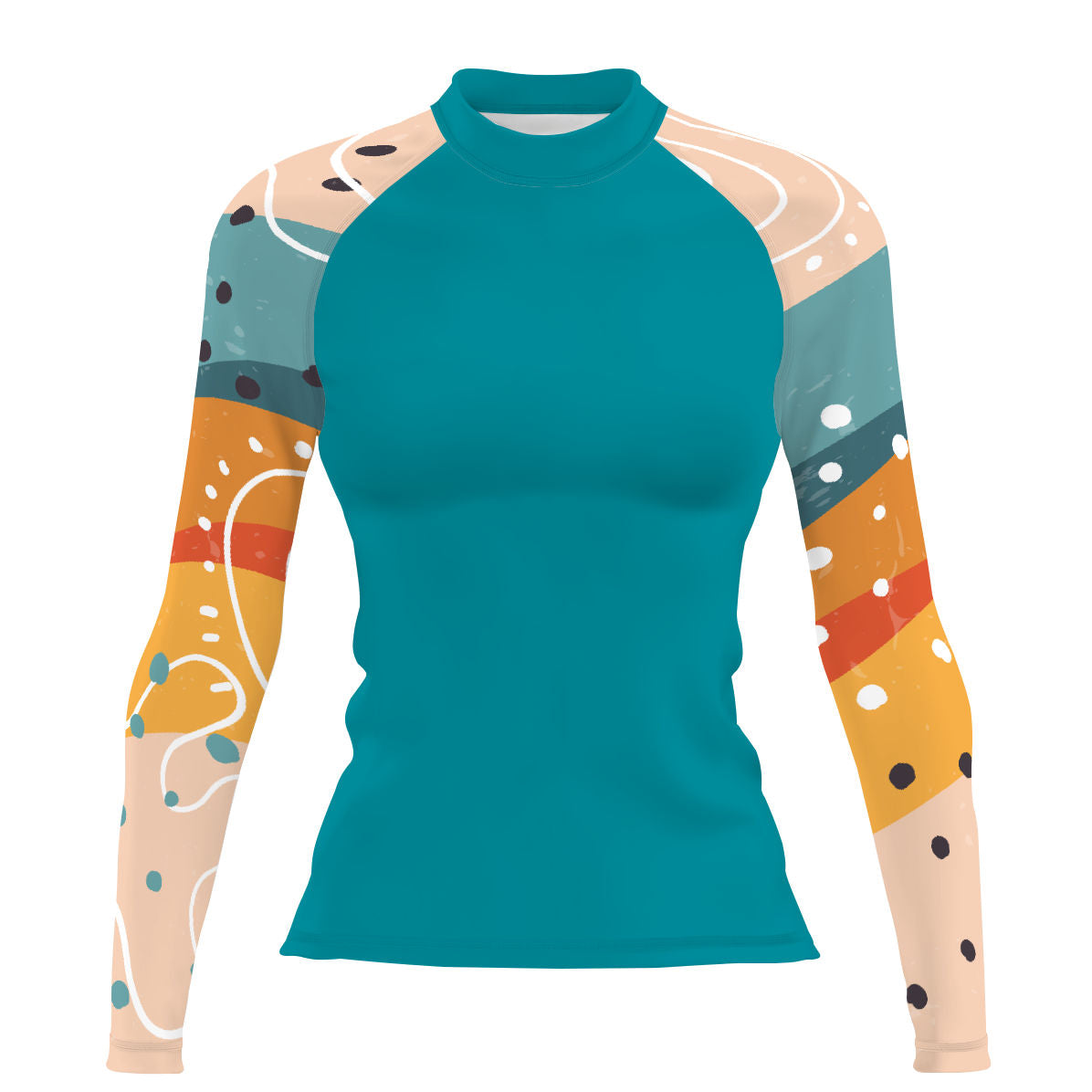 Sunset stripes - Women's Surf UPF50+ Long Sleeve Rash Guard