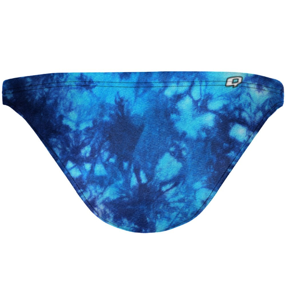 Tie Dye Blue Tieback Bikini Bottom